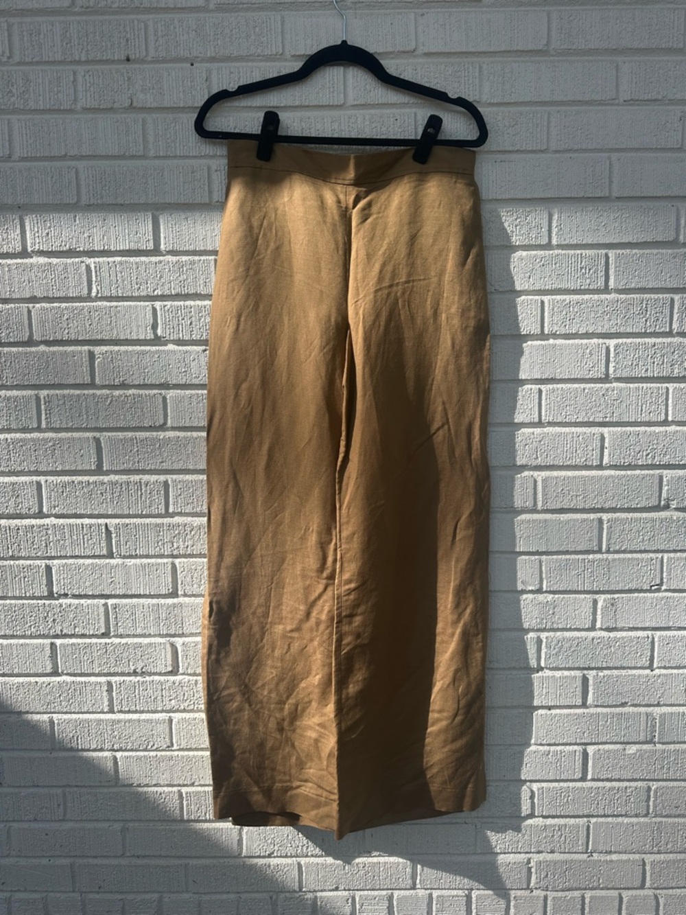 Pull-On Linen Blend Straight Leg Pants